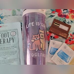 Life is good dog and cat water bottle tervis with extras
